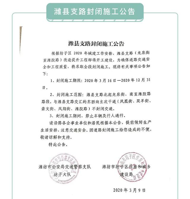 濰坊市區多地修路，車倆出行需提前做好繞行準備